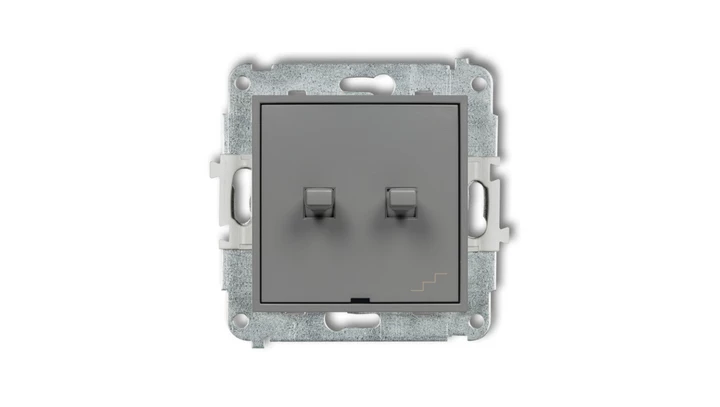 MINI Łącznik pojedynczy ze schodowym (wspólne zasilanie) w stylu amerykańskim szary mat 27MWPUS-10.1