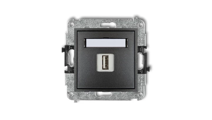 MINI Gniazdo pojedyncze USB-AA 3.0 grafitowe 11MGUSB-5