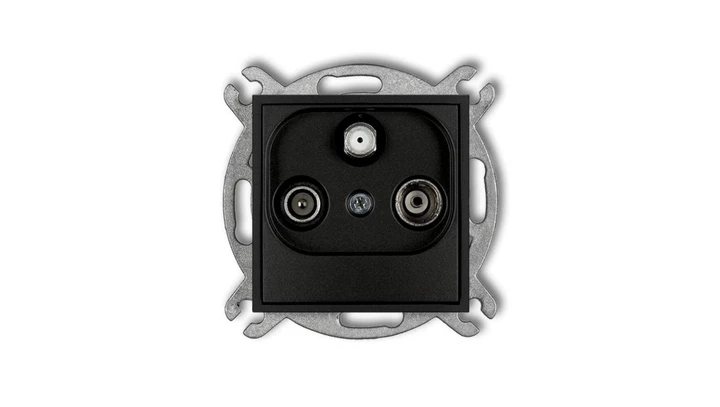 MINI Gniazdo antenowe RTV-SAT końcowe (2 wejścia antenowe) czarny mat 12MGST