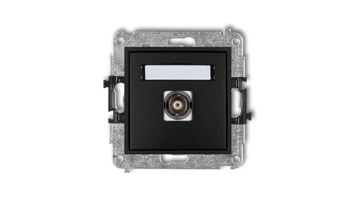 MINI Gniazdo pojedyncze BNC czarny mat 12MGBNC-1