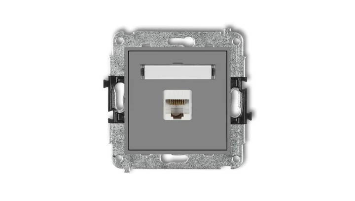 MINI Gniazdo komputerowe pojedyncze 1xRJ45 kat. 6 ekranowane 8-stykowy szary mat 27MGK-5