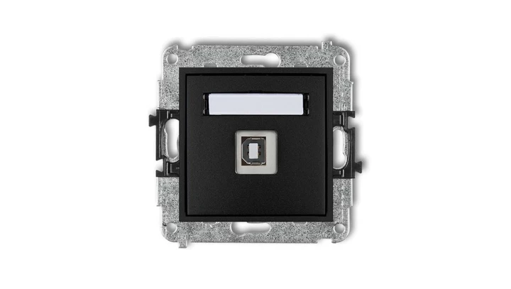 MINI Gniazdo pojedyncze USB-AB 2.0 czarny mat 12MGUSB-3