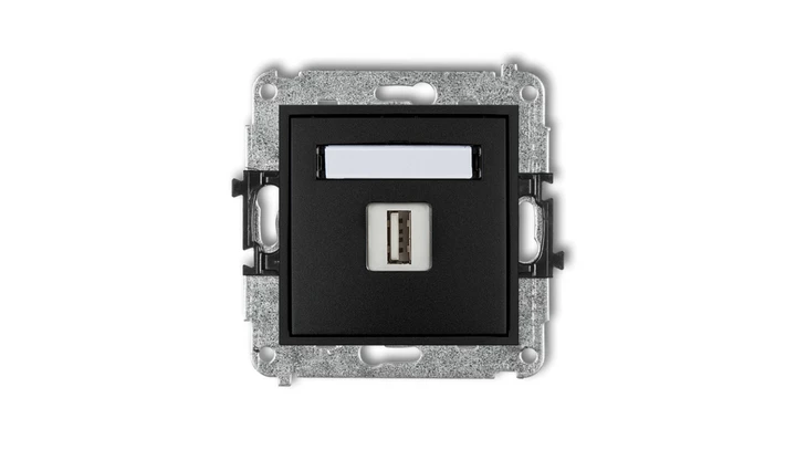 MINI Gniazdo pojedyncze USB-AA 3.0 czarny mat 12MGUSB-5