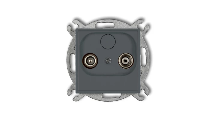 MINI Gniazdo antenowe RTV końcowe w szeregu gniazd przelotowych 6dB grafitowy mat 28MG6K