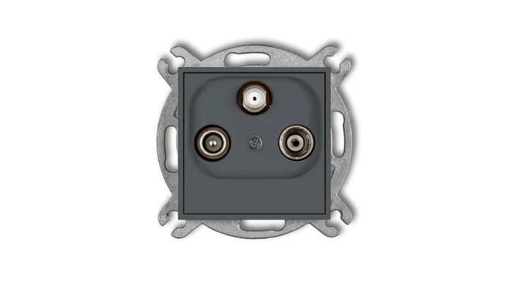 MINI Gniazdo antenowe RTV-SAT końcowe 1,5dB grafitowy mat 28MGS