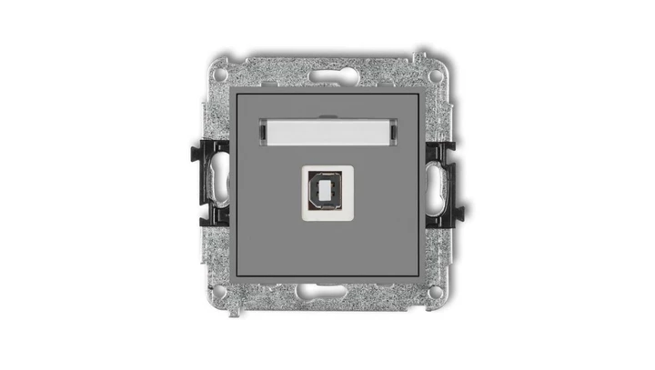 MINI Gniazdo pojedyncze USB-AB 2.0 szary mat 27MGUSB-3