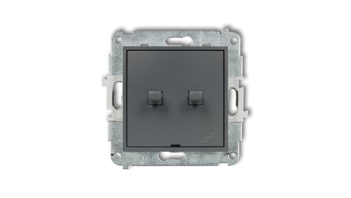 MINI Łącznik pojedynczy ze schodowym (wspólne zasilanie) w stylu amerykańskim grafitowy mat 28MWPUS-10.1