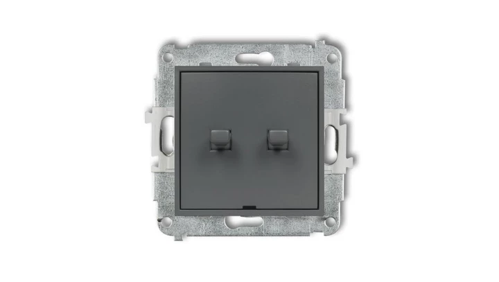 MINI Przycisk dwubiegunowy (dwa klawisze bez piktogramów osobne zasilanie) w stylu amerykańskim grafitowy mat 28MWPUS-44.2