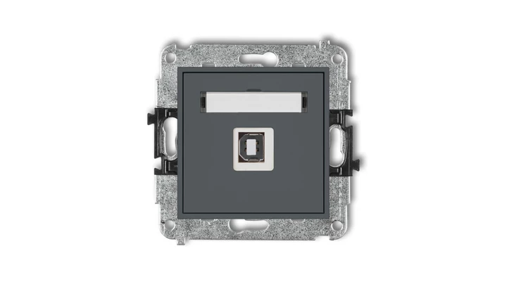 MINI Gniazdo pojedyncze USB-AB 2.0 grafitowy mat 28MGUSB-3