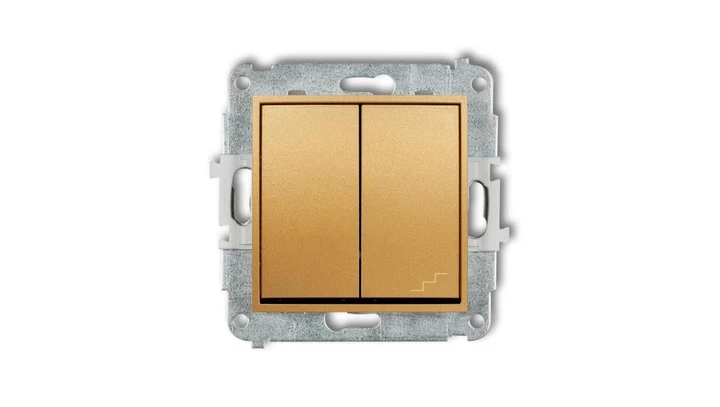 MINI Łącznik pojedynczy ze schodowym (wspólne zasilanie) złoty 29MWP-10.1