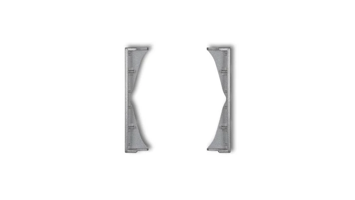 MINI Ramka pośrednia do gniazd podwójnych srebrny metalik 7MRP-2