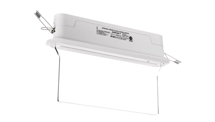 Oprawa awaryjna ARROW P IP40 1W 1h dwuzadaniowa dwustronna z auto testem biała ARP/1W/B/1/SA/AT/WH