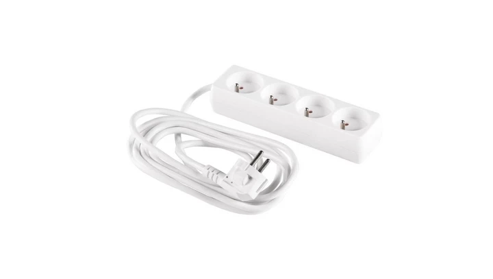 Przedłużacz 4-gniazda z/u 3m /H05VV-F 3G1/ biały PM-BW-4G-30