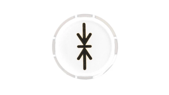 Soczewka przycisku 22mm płaska biała z symbolem MOCOWANIE M22-XDL-W-X14 218312