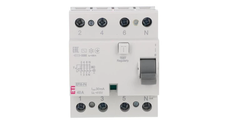 Wyłącznik różnicowoprądowy 4P 40A 0,03A typ AC EFI6-P4 AC 40/0.03 002061652