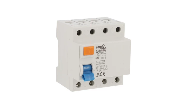 Wyłącznik różnicowoprądowy AC 4P 63A 30mA A05-N7-4-63-030