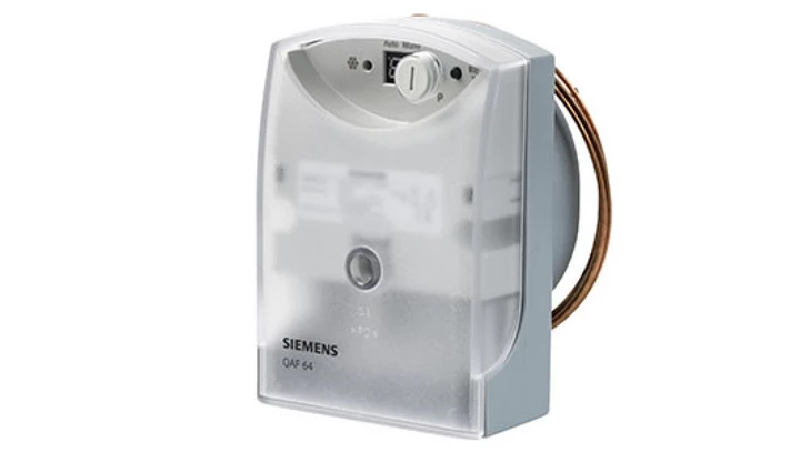 Automat przeciwzamrożeniowy, wyjście ciągłe 0..10 V i 2-stawne, kapilara 2 m, IP42 QAF64.2-J