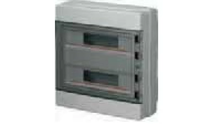 Rozdzielnica modułowa 2x18 n/t bezhalogenowa drzwi transp.IP65 szyna N+PE szara 1000V AC 1500V DC PV UV 400x400x140, EC62036E