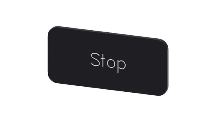 Etykieta samoprzylepna 12,5x27mm czarna biała inskrypcja /Stop/ SIRIUS ACT 3SU1900-0AC16-0DS0 /10szt./