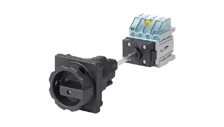 Rozłącznik główny 3P 125A 45kW AC23A 400V montaż na płycie z wałkiem pokrętło czarne 4 otwory 3LD2814-0TK51