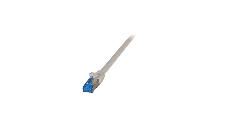 Patchcord SFTP 0,25m Cat6a Superflex szary na kablu Cat7