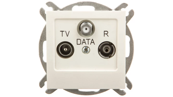 AS Gniazdo antenowe RTV DATA ecru GPA-GD/m/27