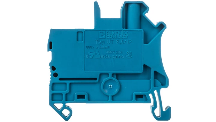 Złączka szynowa 2-przewodowa 2,5mm2 śrubowo/wtykowa niebieska UT 2,5/1P BU 3045020 /50szt./
