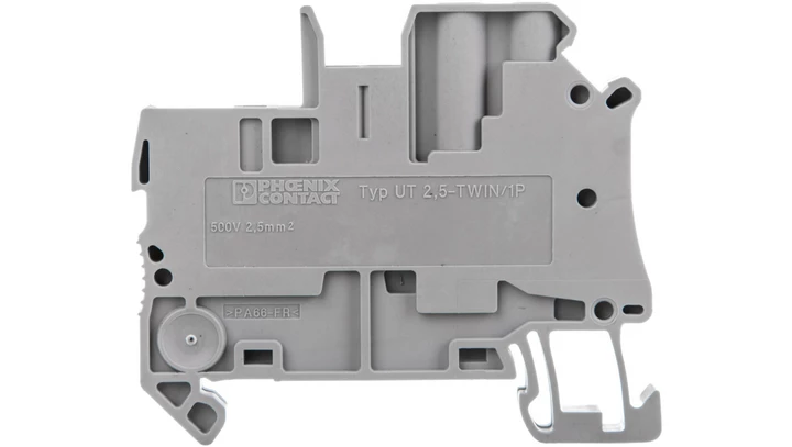 Złączka szynowa 3-przewodowa 2,5mm2 śrubowa/wtykowa szara UT 2,5-TWIN/1P 3060490 /50szt./