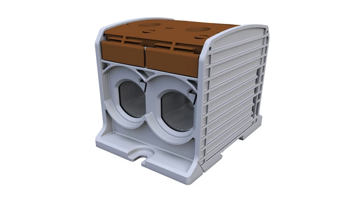 Złączka szynowa gwintowa Al/Cu STB 300-2 (87920) SIMBLOCK brązowy 81302015