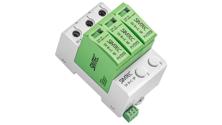 Ogranicznik przepięć Warystorowy do fotowoltaiki SV Typ T1+T2 3P SIMTEC certyfikat TUV 85036002