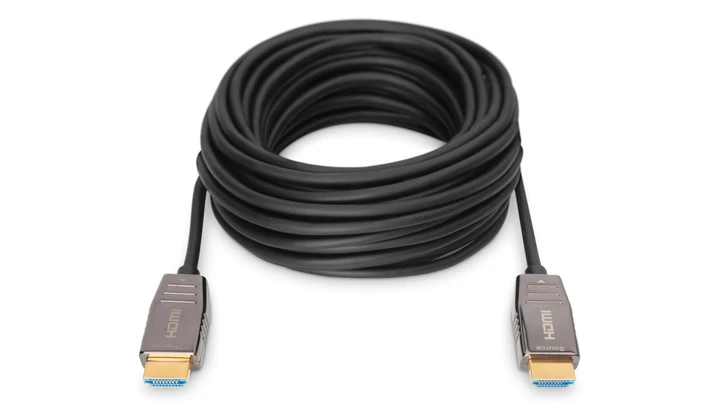 Kabel połączeniowy hybrydowy AOC HDMI 2.1 Ultra High Speed 8K 60Hz UHD HDMI A-HDMI A M-M czarny 20m AK-330126-200-S