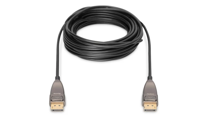 Kabel połączeniowy hybrydowy AOC DisplayPort 1.4 8K 60Hz UHD DP-DP M-M czarny 15m AK-340107-150-S