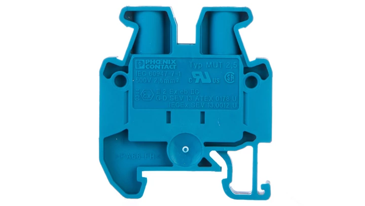 Złączka szynowa przelotowa 2-przewodowa 2,5mm2 niebieska Ex MUT 2,5 BU 3248031 /50szt./