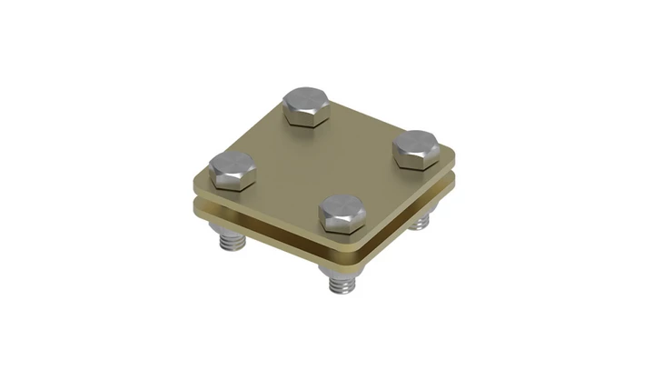 Złącze uniwersalne 2-elem. 60x60 bednarka-bednarka mosiądz 214.1 MS 21400110