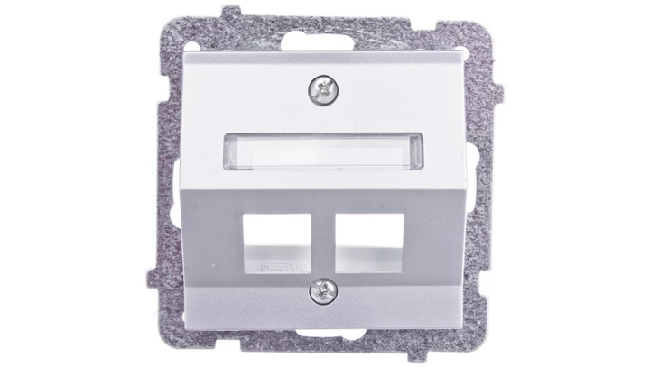 SONATA Obudowa gniazda komputerowego podwójnego srebro mat bez gniazd GPK-2RS/p/38