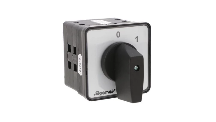 Łącznik krzywkowy 80A rozłącznik 0-1 4 - biegunowy mocowany do pulpitu czoło szare pokrętło czarne SK80-2.8210\P03