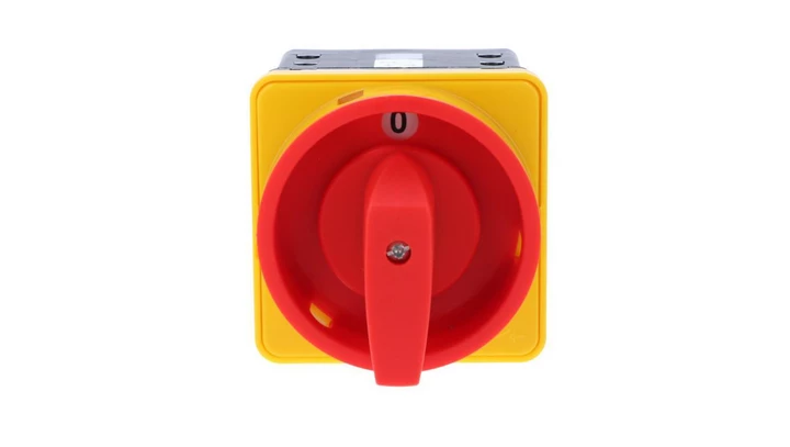 Łącznik krzywkowy 80A rozłącznik 0-1 3 - biegunowy mocowanie do pulpitu czoło zamykane żółto-czerwone SK80-2.8211\P08