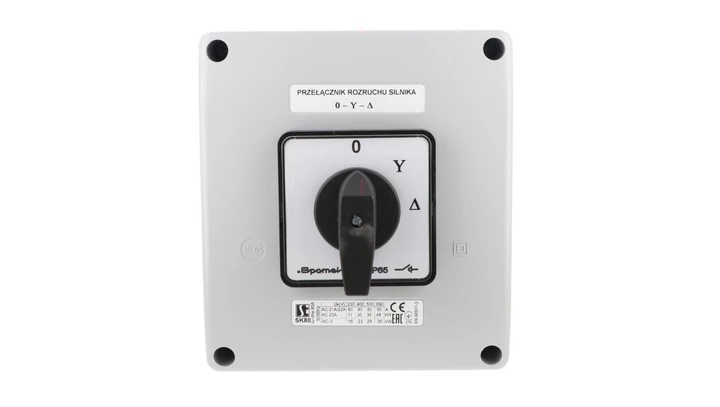 Łącznik krzywkowy 80A przełącznik rozruchowy trójfazowy 0 Y A w obudowie OB18 SK80-4.831\OB18
