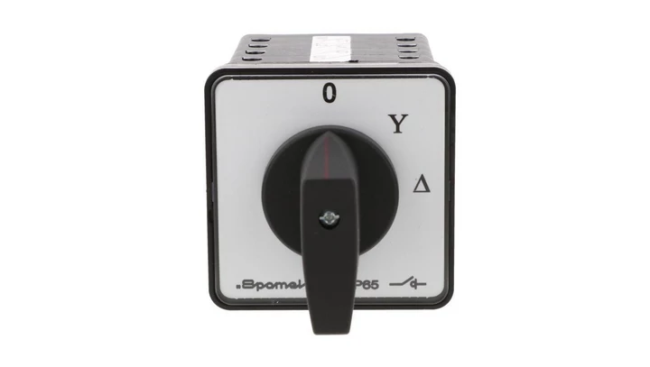 Łącznik krzywkowy 80A przełącznik rozruchowy trójfazowy 0 Y A mocowany do pulpitu czoło szare pokrętło czarne SK80-4.831\P03