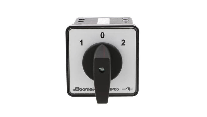 Łącznik krzywkowy 80A rozłącznik 1-0-2 3 - biegunowy mocowany do pulpitu czoło szare pokrętło czarne SK80-3.8380\P03