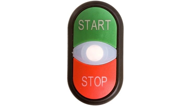 Napęd przycisku podwójny zielony/czerwony START-STOP z podświetleniem z samopowrotem M22S-DDL-GR-GB1/GB0 216703