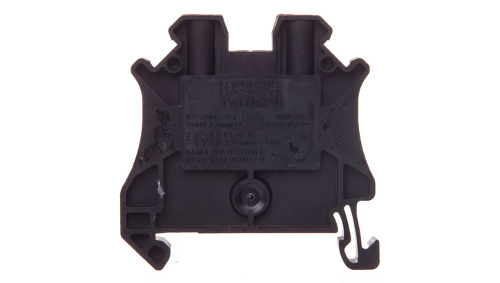 Złączka szynowa 2-przewodowa 0,14-4mm2 czarna UT 2,5 BK 3045088 /50szt./