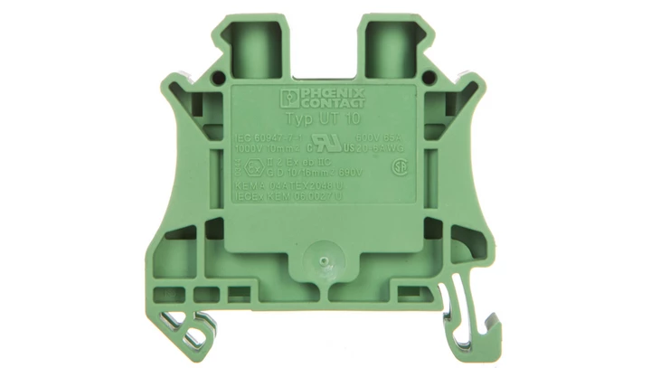 Złączka szynowa 2-przewodowa 10mm2 zielona Ex UT 10 GN 3046333 /50szt./