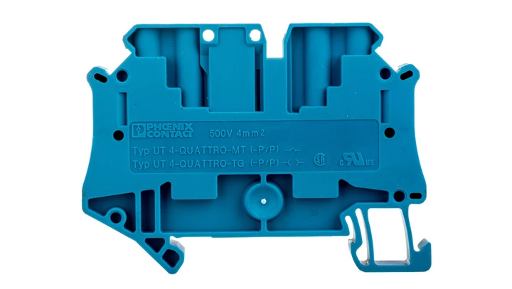 Złączka szynowa rozłączalna 4-przewodowa 4mm2 niebieska UT 4-QUATTRO-TG BU 3073076 /50szt./
