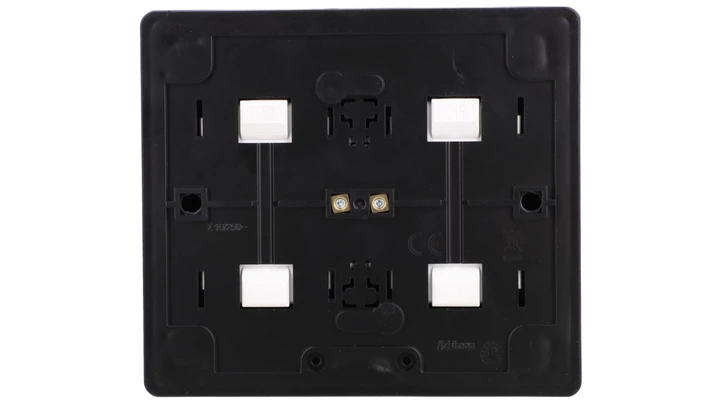 Simon 54 Gniazdo poczwórne Schuko natynkowe z przesłonami torów prąd. wer. skand. 16A 250V zaciski śrubowe czarny mat EGSZ4NZ/49
