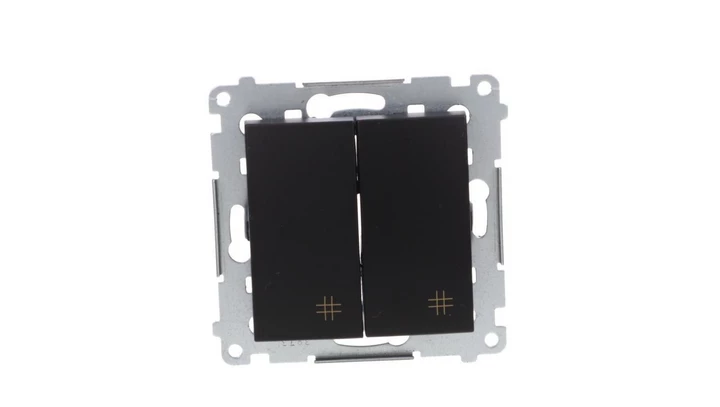 Simon 54 Łącznik krzyżowy podwójny (moduł) 10AX 250V szybkozłącza, czarny mat DW7/2.01/49