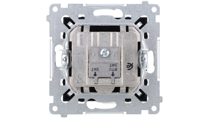 Simon 54 Gniazdo antenowe satelitarne podwójne SAT-SAT-RTV (moduł) czarny mat DASK2.01/49