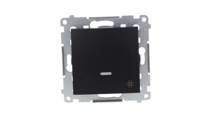 Simon 54 Łącznik krzyżowy z podświetleniem LED (moduł) 10AX 250V szybkozłącza, czarny mat DW7L.01/49