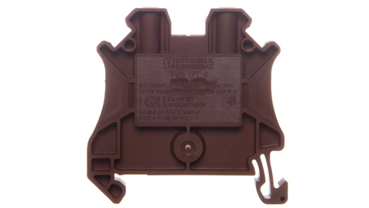 Złączka szynowa 2-przewodowa 4mm2 brązowa Ex UT 4 BN 3045224 /50szt./