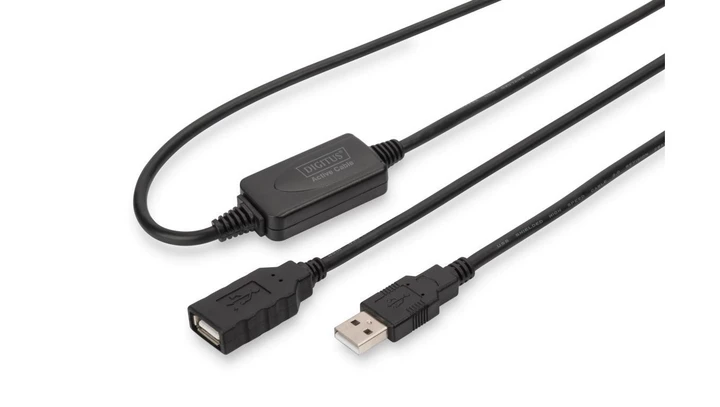 Repeater USB A/USB A M/Ż czarny 10m